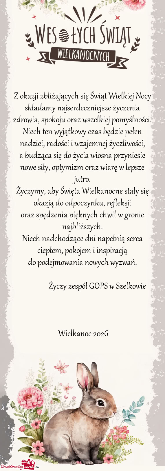 Życzymy, aby Święta Wielkanocne stały się okazją do odpoczynku, refleksji