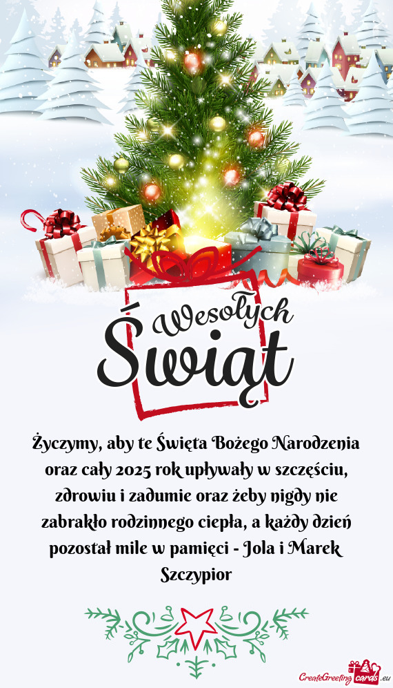 Życzymy, aby te Święta Bożego Narodzenia oraz cały 2025 rok upływały w szczęściu, zdrowiu i