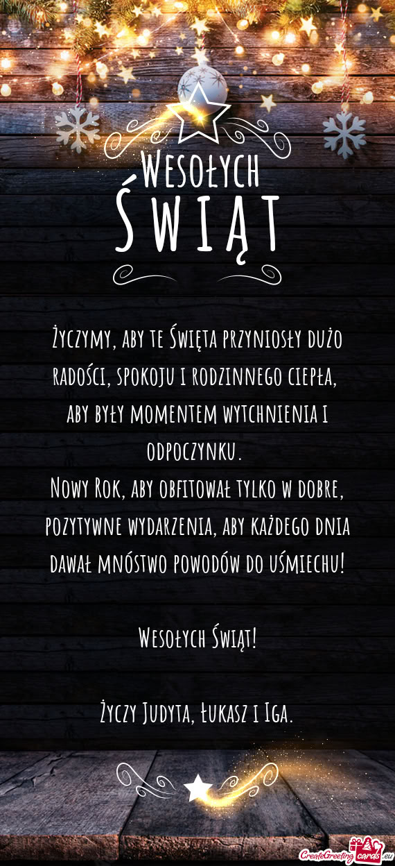 Życzymy, aby te Święta przyniosły dużo radości, spokoju i rodzinnego ciepła