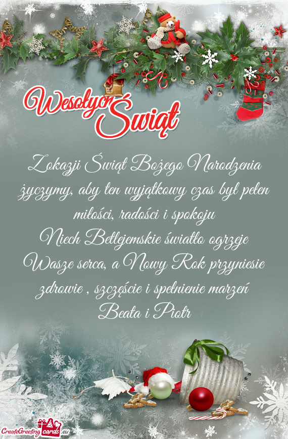 Życzymy, aby ten wyjątkowy czas był pełen miłości, radości i spokoju