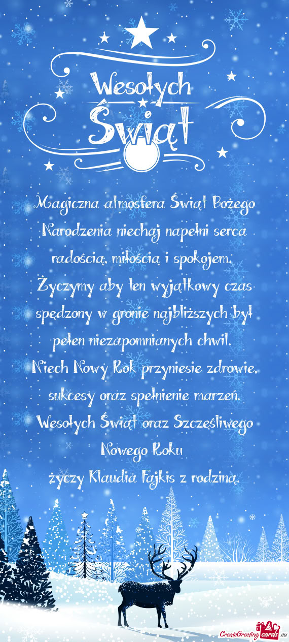Życzymy aby ten wyjątkowy czas spędzony w gronie najbliższych był pełen niezapomnianych chwil