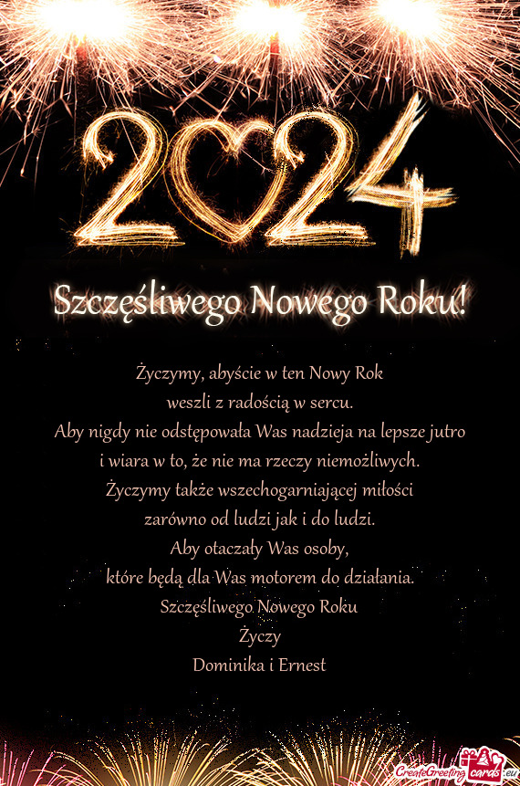 Życzymy, abyście w ten Nowy Rok