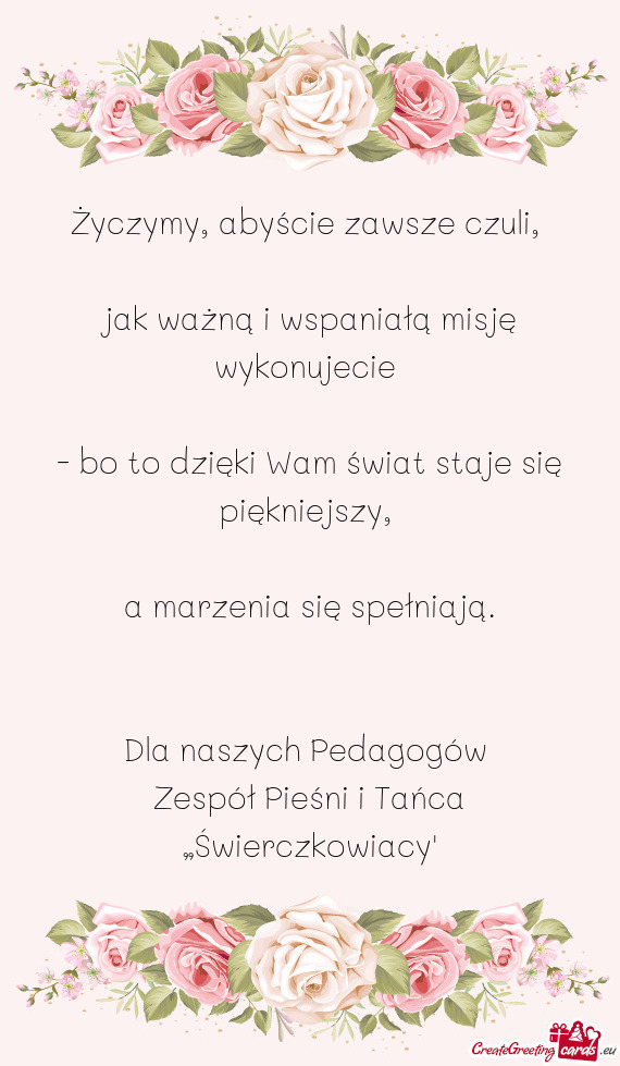 Życzymy, abyście zawsze czuli