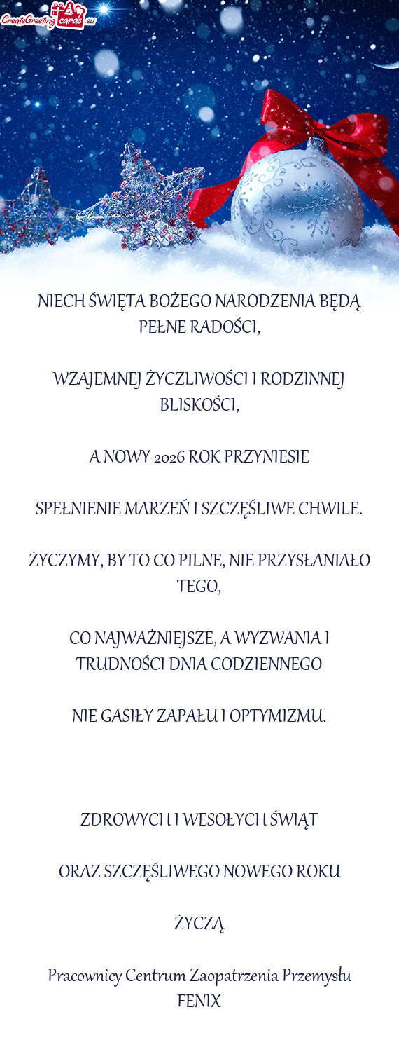 ŻYCZYMY, BY TO CO PILNE, NIE PRZYSŁANIAŁO TEGO
