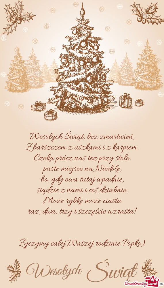 Życzymy całej Waszej rodzinie Popko)