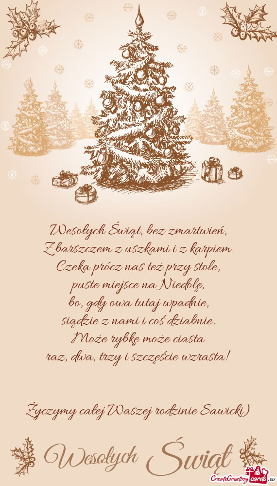 Życzymy całej Waszej rodzinie Sawicki)