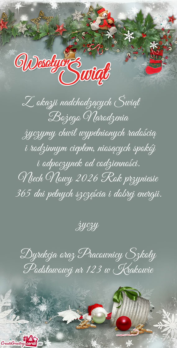 Życzymy chwil wypełnionych radością  i rodzinnym ciepłem, niosących spokój i odp