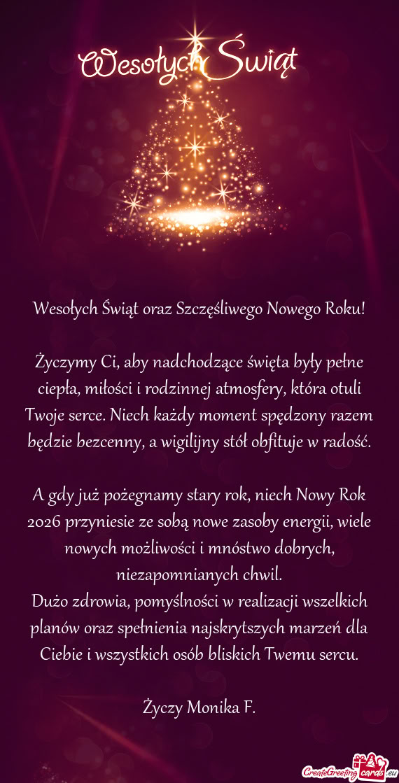 Życzymy Ci, aby nadchodzące święta były pełne ciepła, miłości i rodzinnej atmosfery, która