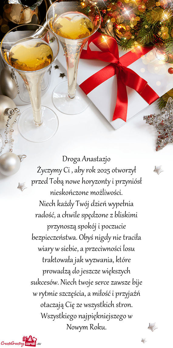 Życzymy Ci , aby rok 2025 otworzył przed Tobą nowe horyzonty i przyniósł nieskończone możliwo