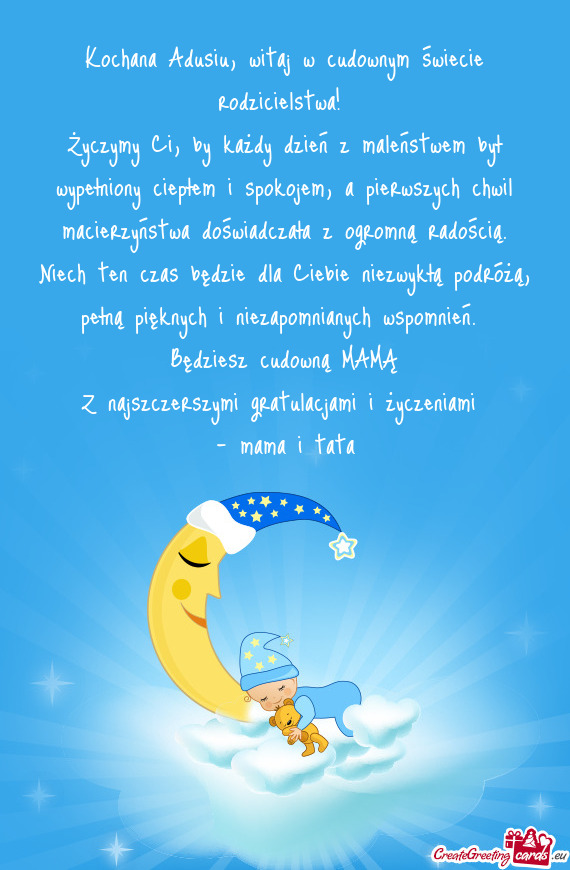 Życzymy Ci, by każdy dzień z maleństwem był wypełniony ciepłem i spokojem, a pierwszych chwil