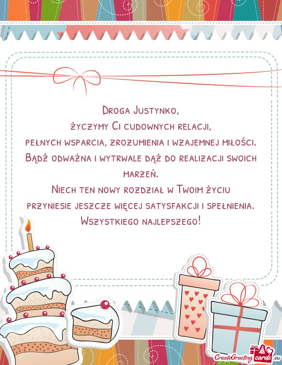 Życzymy Ci cudownych relacji