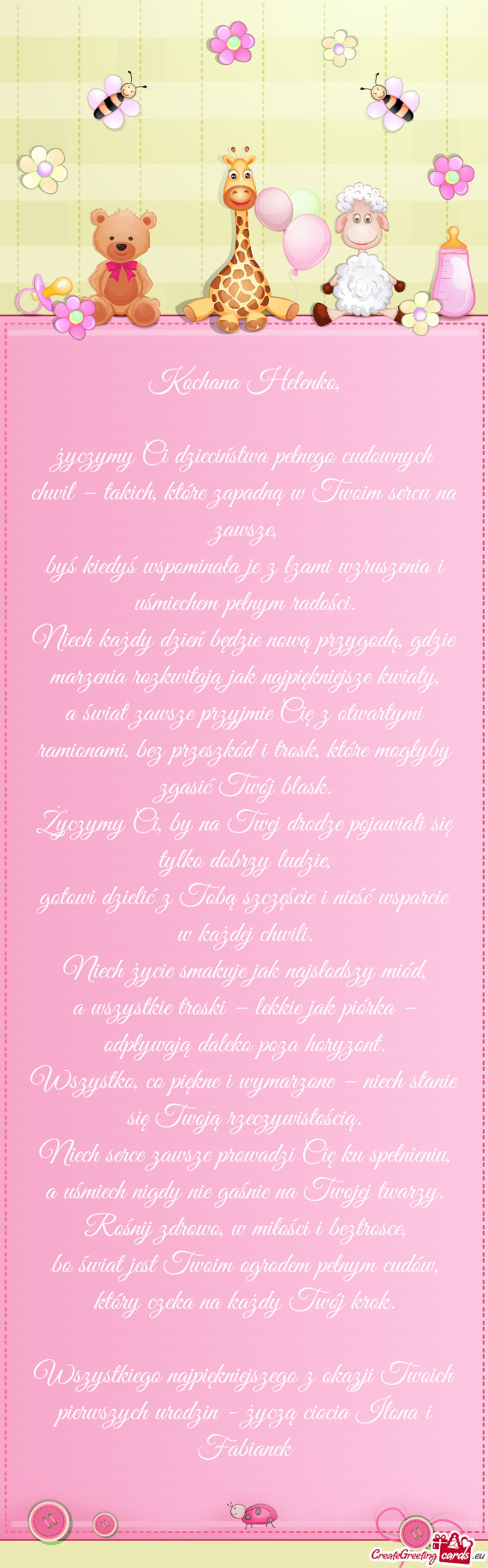 Życzymy Ci dzieciństwa pełnego cudownych chwil – takich, które zapadną w Twoim sercu na zawsz