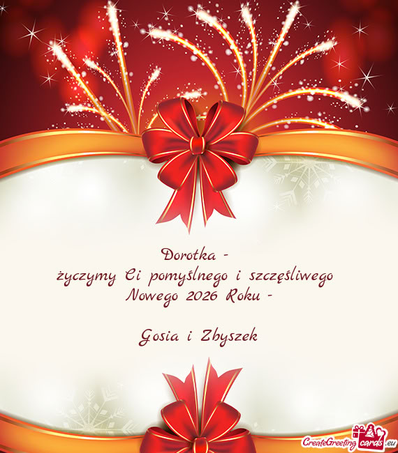 Życzymy Ci pomyślnego i szczęśliwego