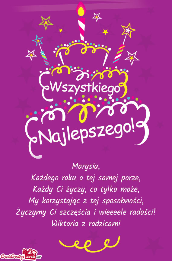 Życzymy Ci szczęścia i wieeeele radości