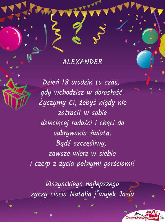 Życzymy Ci, żebyś nigdy nie zatracił w sobie