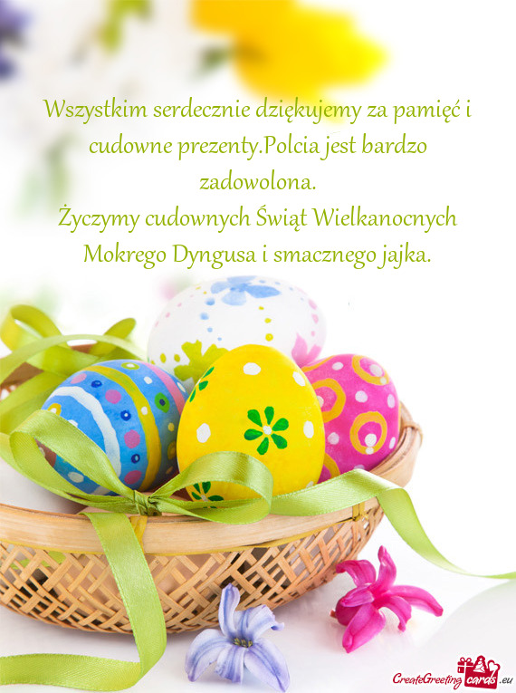 Życzymy cudownych Świąt Wielkanocnych Mokrego Dyngusa i smacznego jajka