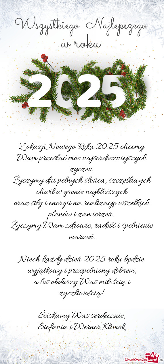 Życzymy dni pełnych słońca, szczęśliwych chwil w gronie najbliższych