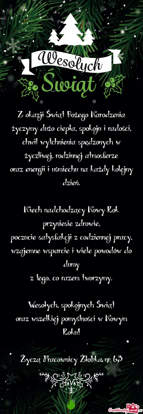 Życzymy dużo ciepła, spokoju i radości