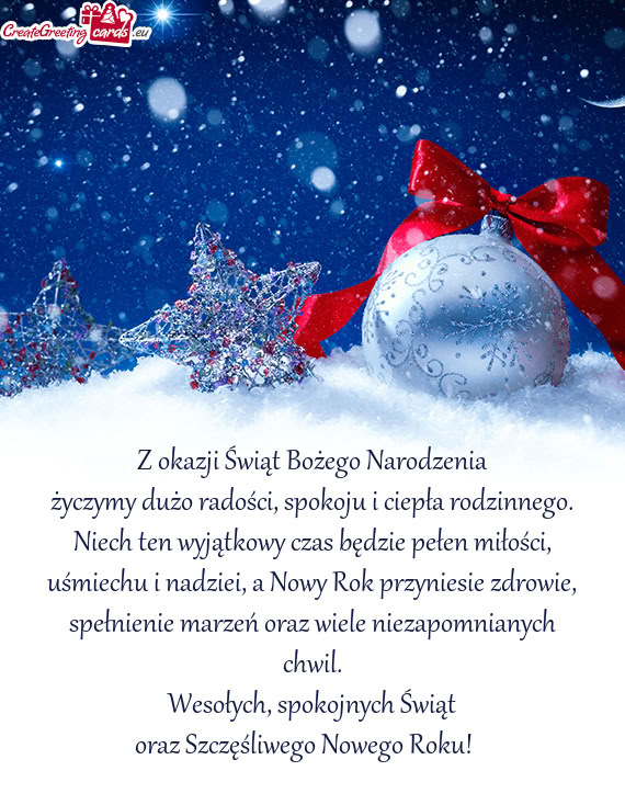 Życzymy dużo radości, spokoju i ciepła rodzinnego