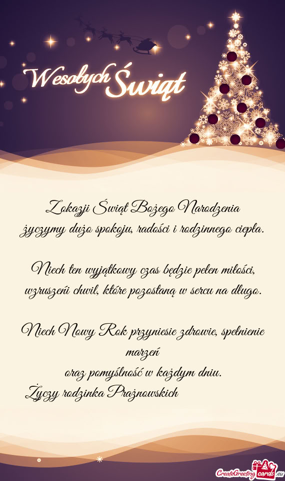 Życzymy dużo spokoju, radości i rodzinnego ciepła