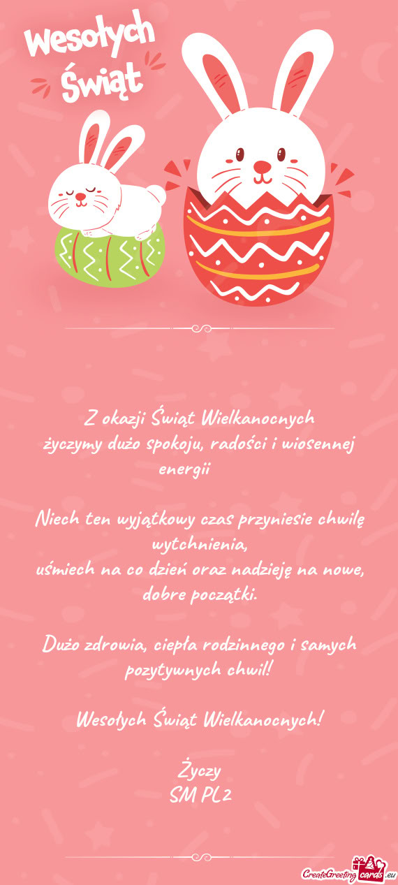 Życzymy dużo spokoju, radości i wiosennej energii 🌿🐣