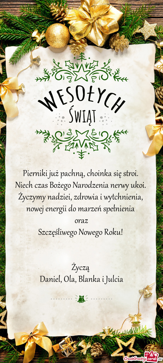 Życzymy nadziei, zdrowia i wytchnienia