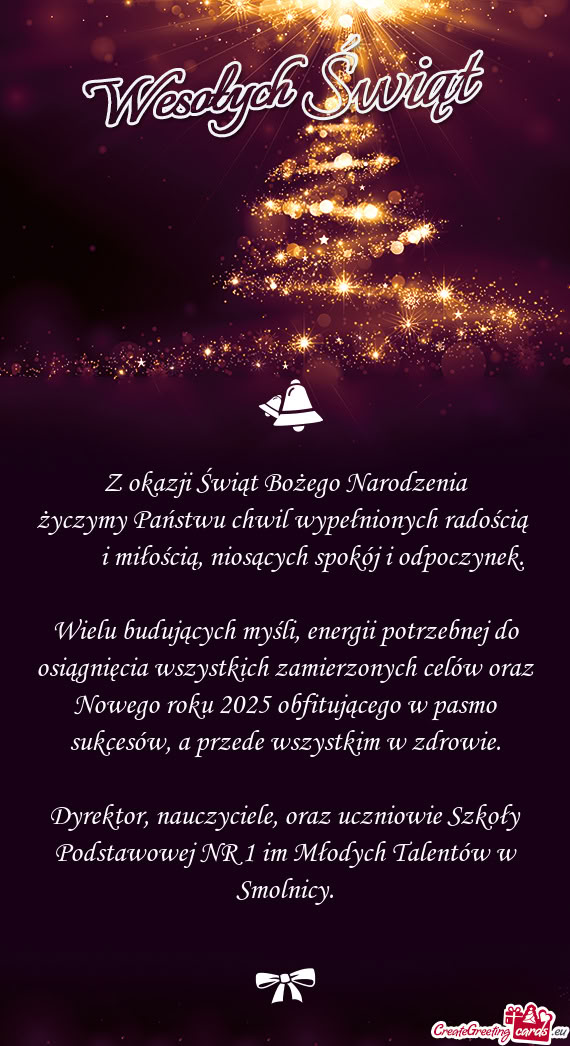 Życzymy Państwu chwil wypełnionych radością   i miłością, niosących spokój i odpoc