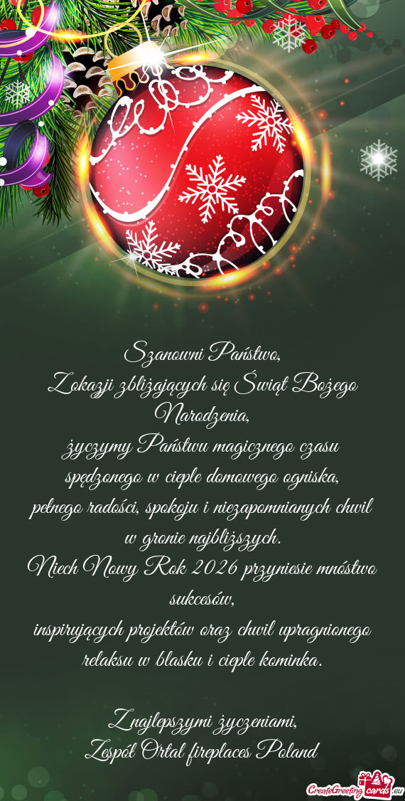 Życzymy Państwu magicznego czasu spędzonego w cieple domowego ogniska