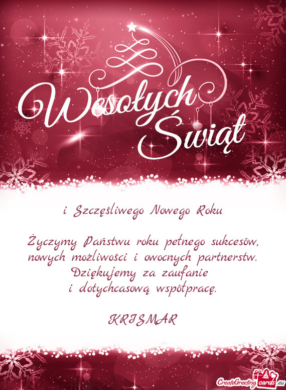 Życzymy Państwu roku pełnego sukcesów, nowych możliwości i owocnych partnerstw