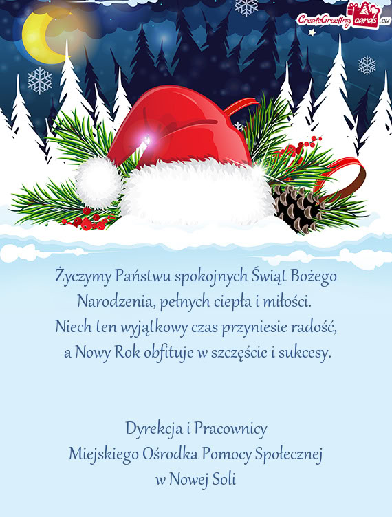 Życzymy Państwu spokojnych Świąt Bożego Narodzenia, pełnych ciepła i