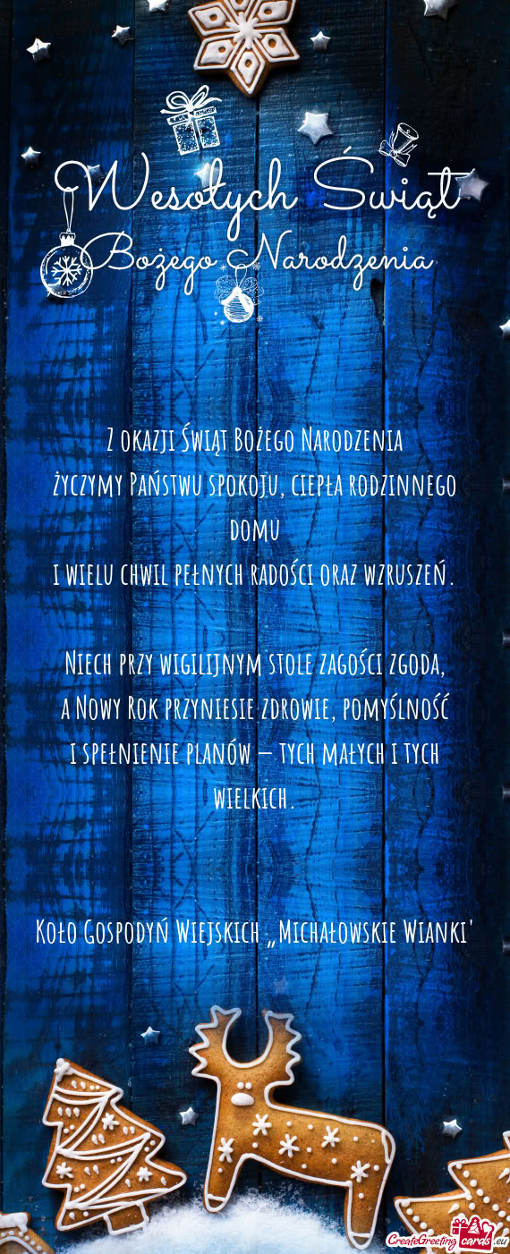 Życzymy Państwu spokoju, ciepła rodzinnego domu