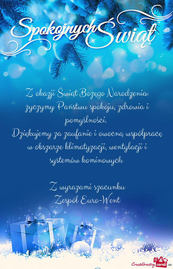 Życzymy Państwu spokoju, zdrowia i pomyślności