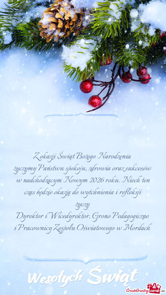 Życzymy Państwu spokoju, zdrowia oraz sukcesów