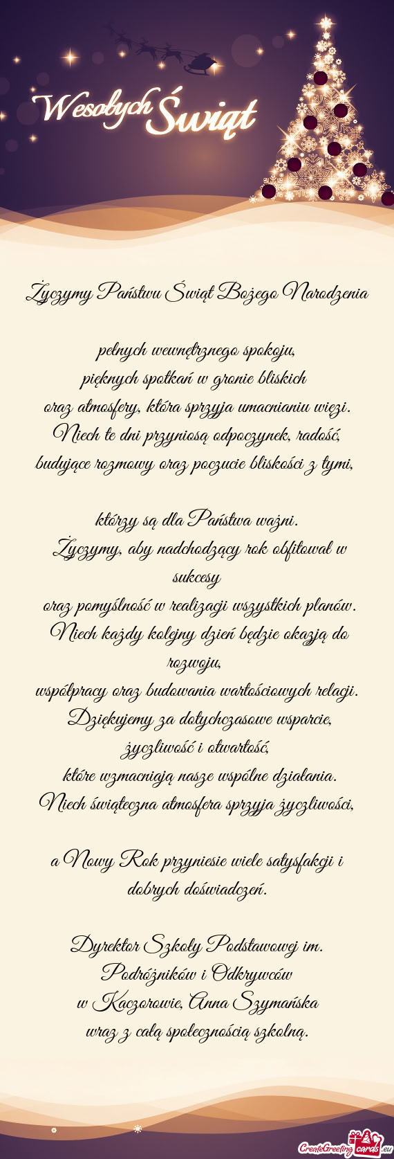 Życzymy Państwu Świąt Bożego Narodzenia