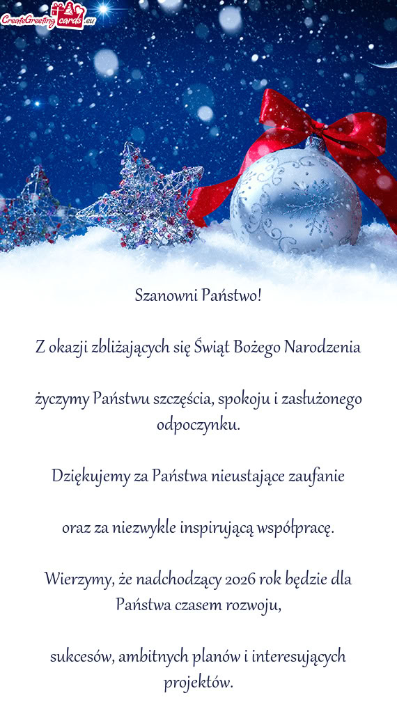 Życzymy Państwu szczęścia, spokoju i zasłużonego odpoczynku