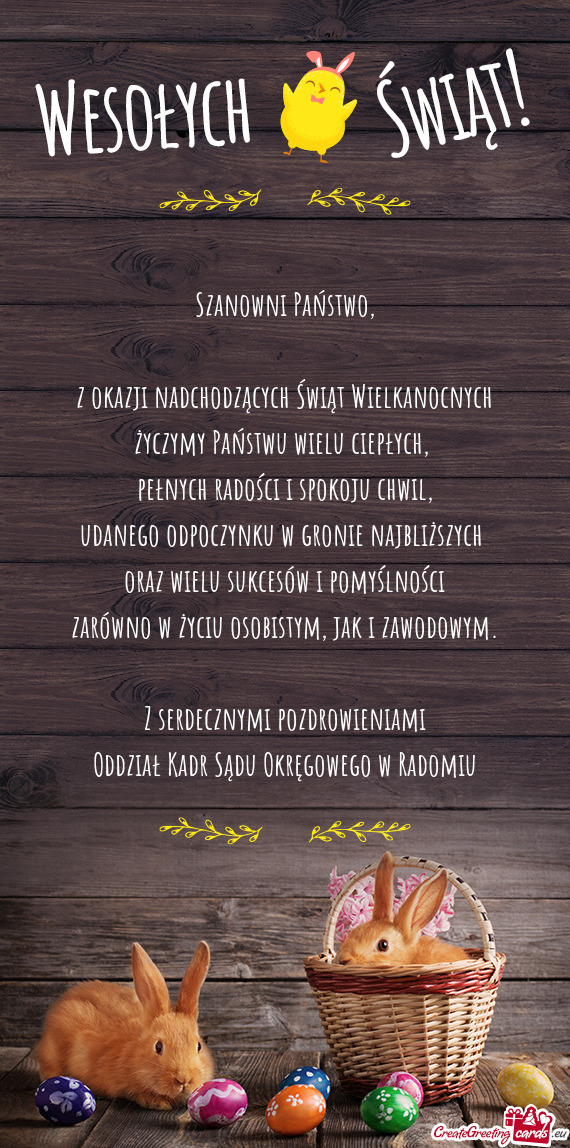 Życzymy Państwu wielu ciepłych