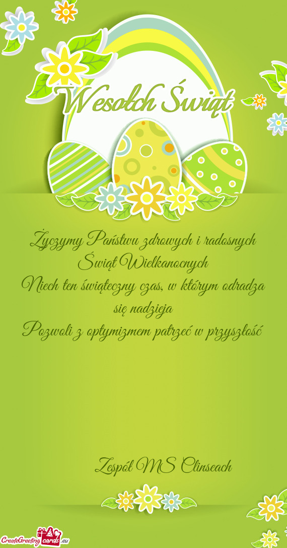 Życzymy Państwu zdrowych i radosnych Świąt Wielkanocnych