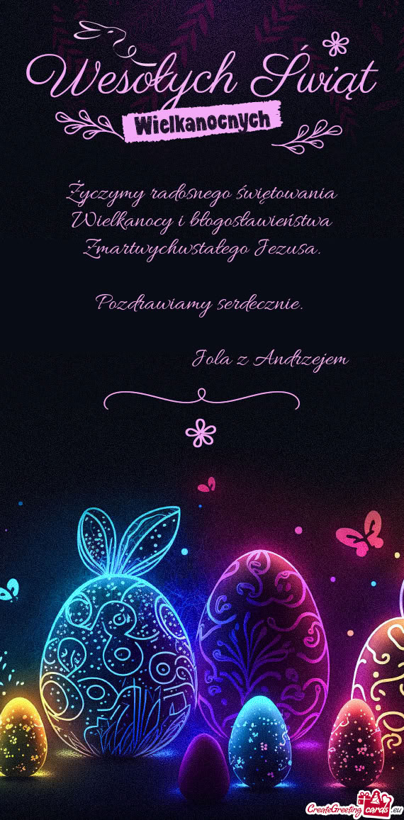 Życzymy radosnego świętowania Wielkanocy i błogosławieństwa Zmartwychwstałego Jezusa