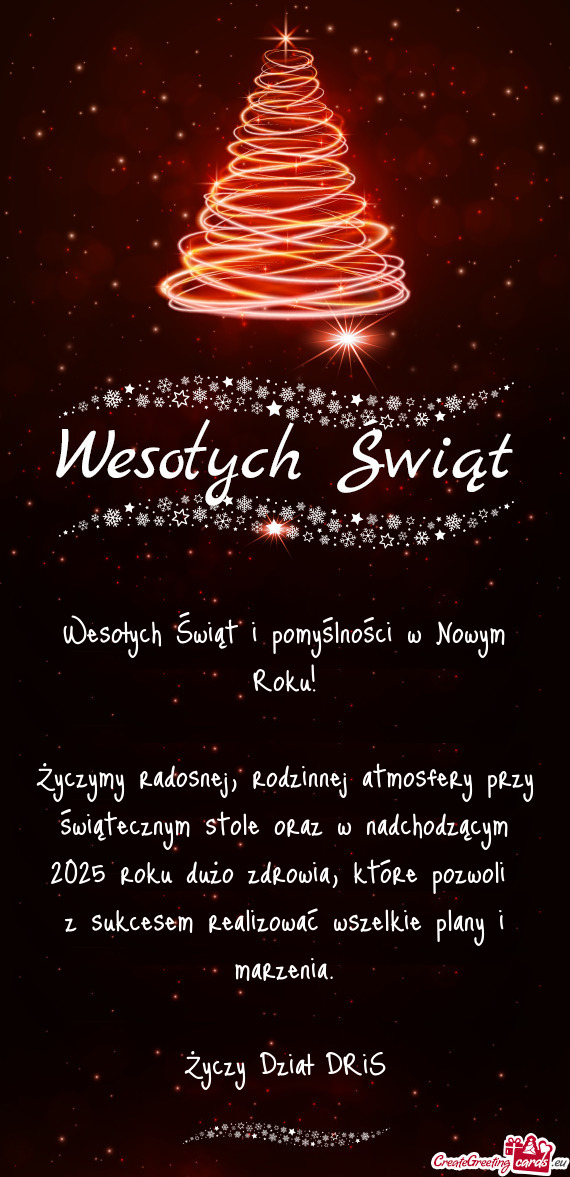 Życzymy radosnej, rodzinnej atmosfery przy świątecznym stole oraz w nadchodzącym 2025 roku dużo