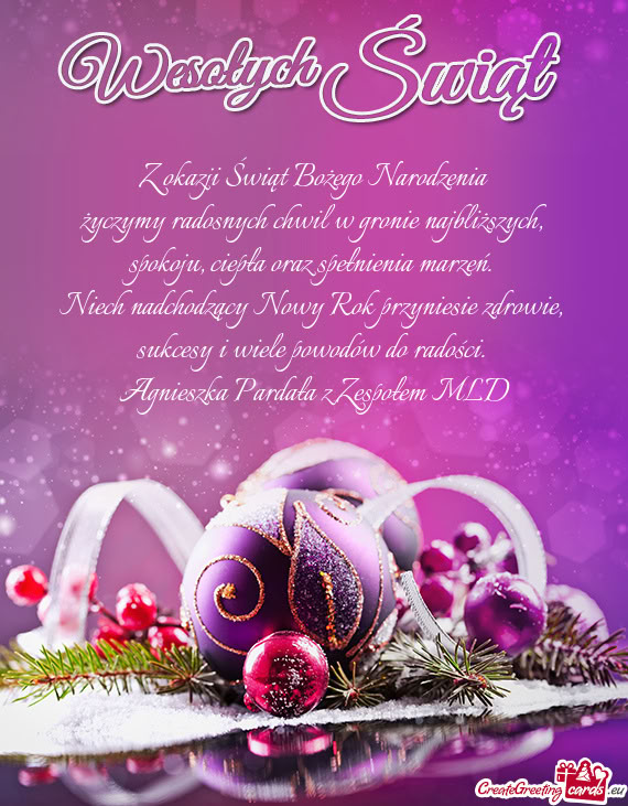 Życzymy radosnych chwil w gronie najbliższych