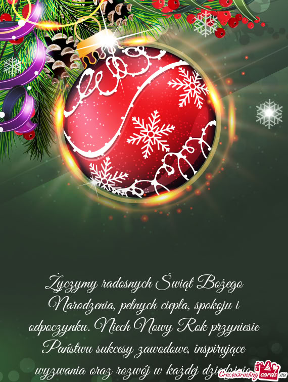 Życzymy radosnych Świąt Bożego Narodzenia, pełnych ciepła, spokoju i