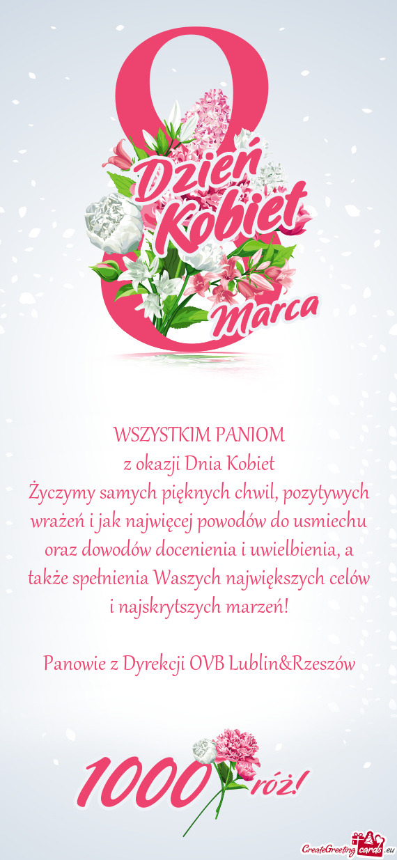 Życzymy samych pięknych chwil, pozytywych wrażeń i jak najwięcej powodów do usmiechu oraz dowo