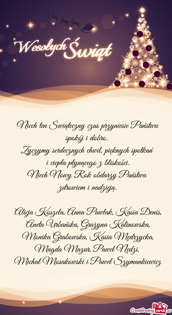 Życzymy serdecznych chwil, pięknych spotkań