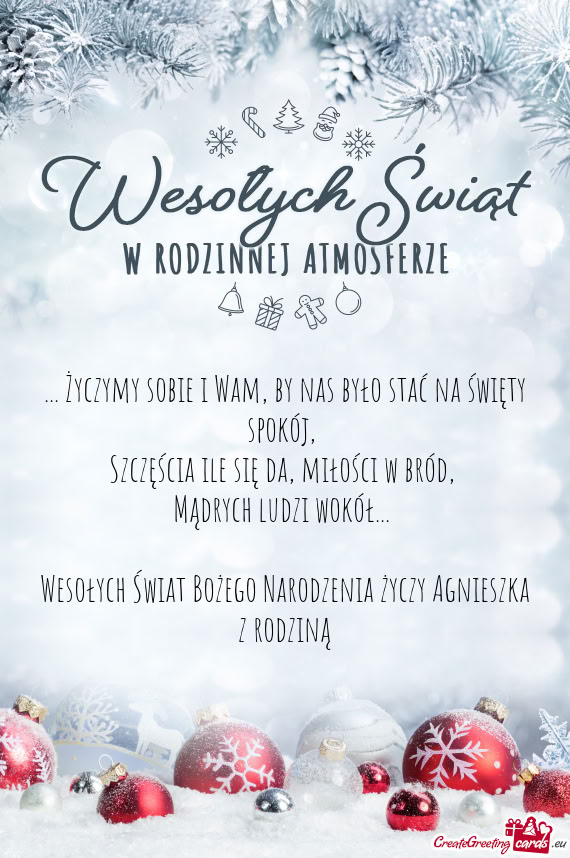 ... Życzymy sobie i Wam, by nas było stać na święty spokój,