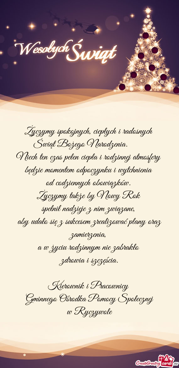 Życzymy spokojnych, ciepłych i radosnych