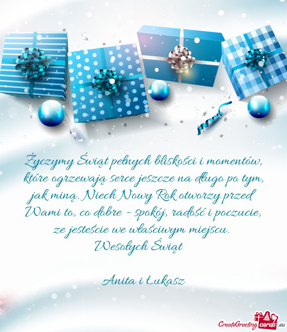 Życzymy Świąt pełnych bliskości i momentów, które ogrzewają serce jeszcze na długo po tym