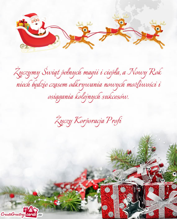 Życzymy Świąt pełnych magii i ciepła, a Nowy Rok niech będzie czasem odkrywania nowych możliw