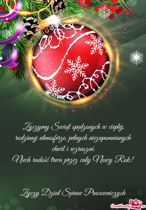 Życzymy Świąt spędzonych w ciepłej