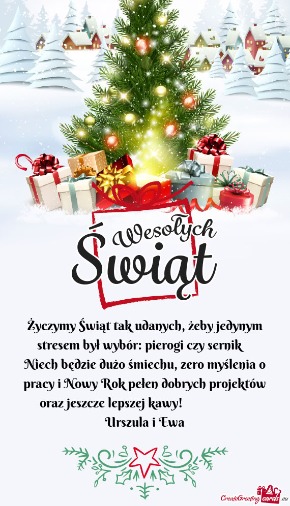 Życzymy Świąt tak udanych, żeby jedynym stresem był wybór: pierogi czy sernik 😄