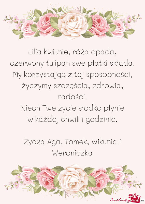 Życzymy szczęścia, zdrowia, radości